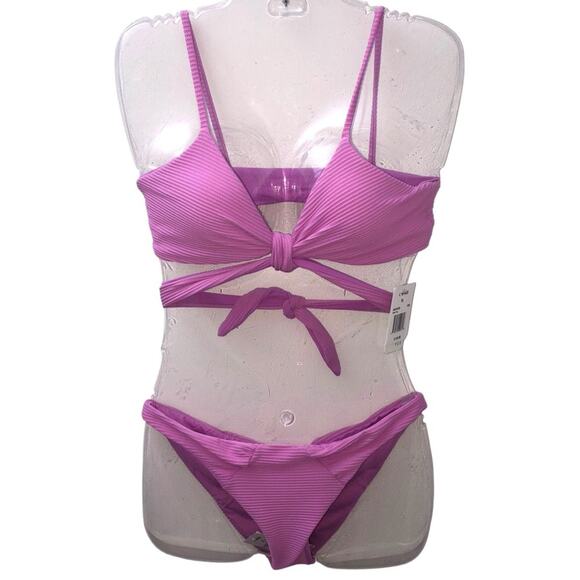 L*Space Bikini Set Chloe Wrap Top Sol Ruched Bottom in Rosebud XL NWT - Picture 1 of 12